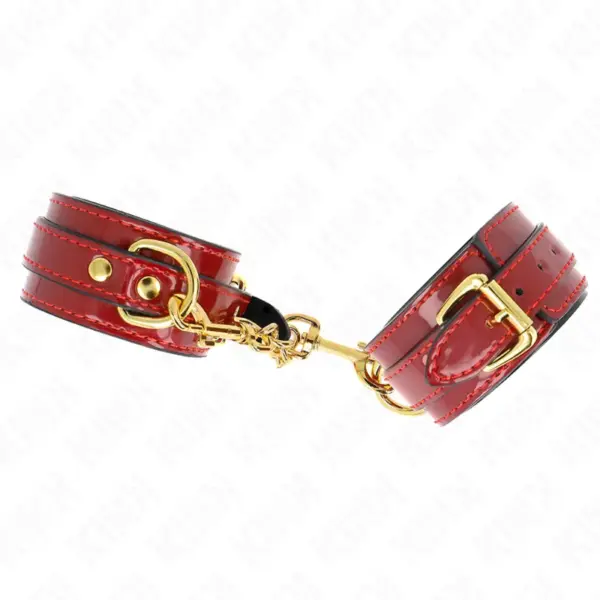 KINK - Muñequeras Joanna Angel Rojo Ajustable con Cadena Dorado 16.5-26 cm x 4 cm - Imagen 2