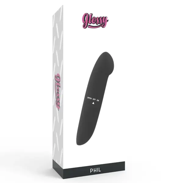 GLOSSY - Vibrador Negro PHIL de Tamaño de Viaje - Imagen 4