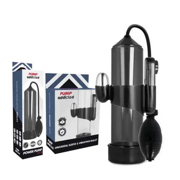 PUMP ADDICTED - Bomba Erección RX3 Negro con Vibrador - Imagen 2