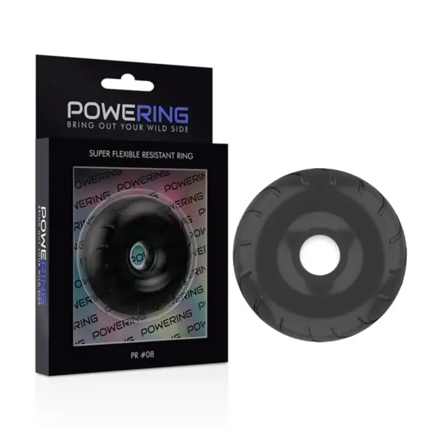 Powering - Anillo pene super flexible y resistente de 5cm PR08 negro - Imagen 4