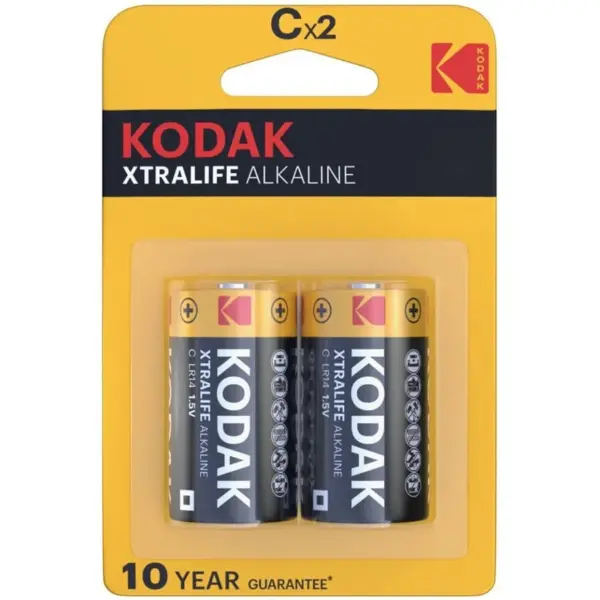 KODAK - XTRALIFE PILAS ALCALINAS C X 2 UNDS - Energía Duradera para tus Dispositivos