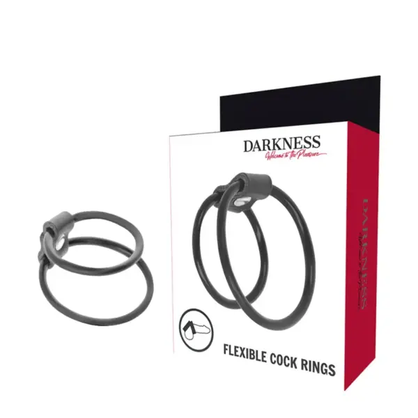 DARKNESS - Anillos Pene Duo Potenciadores para Erecciones Duraderas