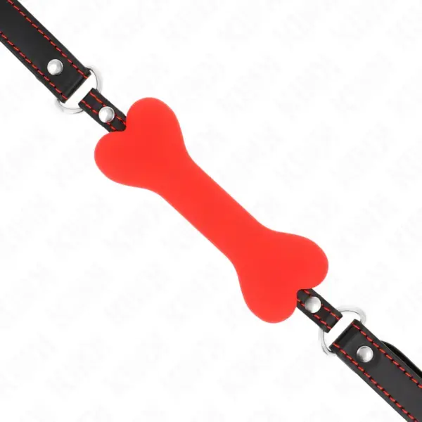 KINK - Mordaza de Hueso Rojo de 12 cm para BDSM - Imagen 4