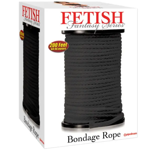 Fetish Fantasy Series - Cuerda de Seda Negra para Bondage 60.96 Metros