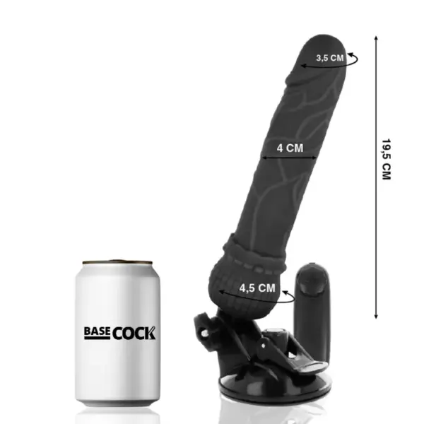 BASECOCK - Vibrador realista control remoto negro 19.5 cm - Imagen 2