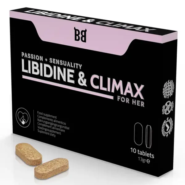 BLACK BULL - Libidine & Climax Aumento Líbido para Mujer 10 Cápsulas