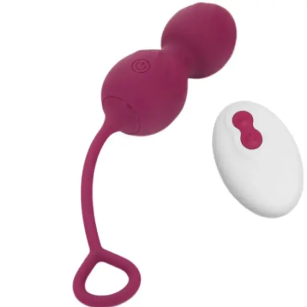 ARMONY - Vibrador de pesas vaginales con control remoto y 10 vibraciones en rojo oscuro - Imagen 2