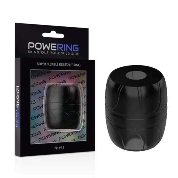 Powering - Anillo Pene Super Flexible y Resistente PR11 Negro - Imagen 4