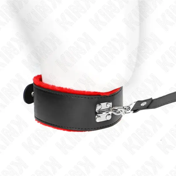 KINK - Collar con Correa de Piel Rojo Ajustable 116 cm - Imagen 2