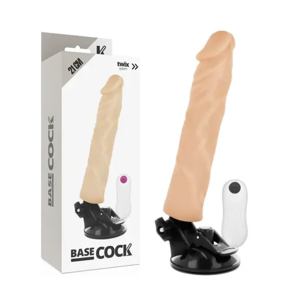 BASECOCK - Vibrador realista control remoto natural 21 cm