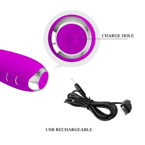 Pretty Love - Vibrador ElectroShock recargable morado - Imagen 7