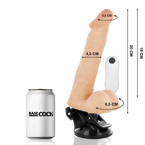 BASECOCK - Vibrador articulable control remoto natural 20 cm - 4.5 cm - Imagen 2