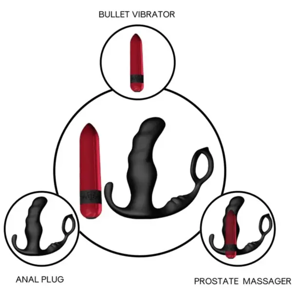 ARMONY - Vibrador Anal Próstata y Anillo Control Remoto Negro - Imagen 3