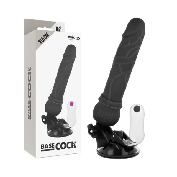 Basecock - Vibrador Realístico Control Remoto Negro 19.5 cm - 4 cm - Imagen 3