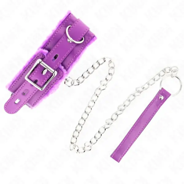 KINK - Collar con correa morado ajustable 65 cm para BDSM - Imagen 4