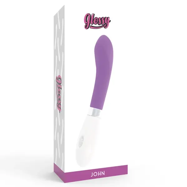 GLOSSY - Vibrador Lila John con Curva Natural - Imagen 7