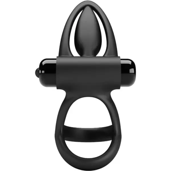 Pretty Love - Anillo Vibrador 10 Vibraciones Silicona Negro - Imagen 4