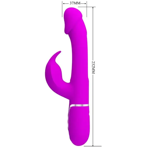 Pretty Love - Vibrador rabbit 3 en 1 multifunción con lengua fucsia - Imagen 7