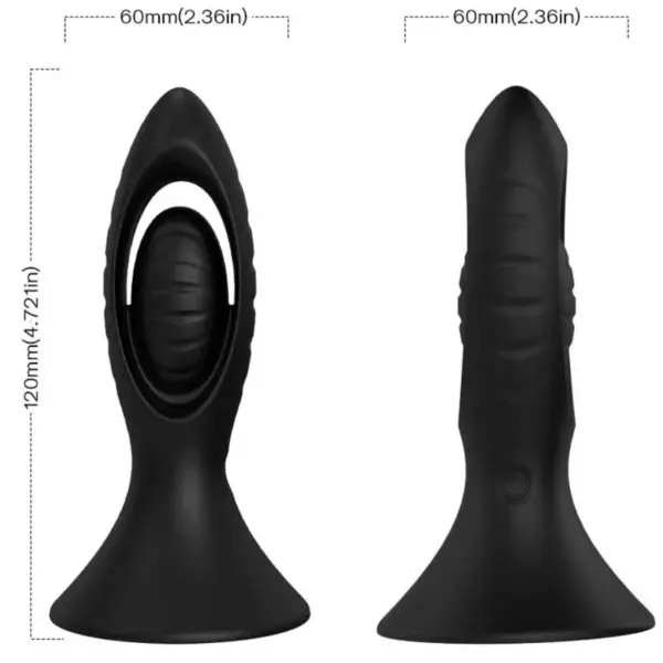 ARMONY - Vibrador & Plug Anal Silicona Negro - Imagen 4