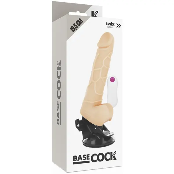 BASECOCK - Vibrador Realista Control Remoto Natural con Testículos 19.5 cm - 4 cm - Imagen 5