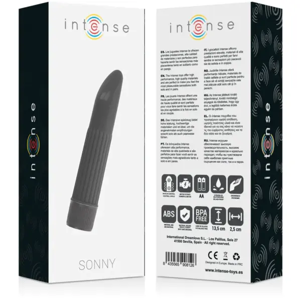 INTENSE - Vibrador Negro Sonny de 13.5 cm para Placer Intenso - Imagen 4