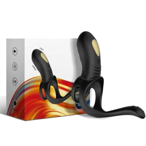 ARMONY - Joy Jumper Anillo Vibrador para Parejas y Plug Anal Negro - Imagen 3