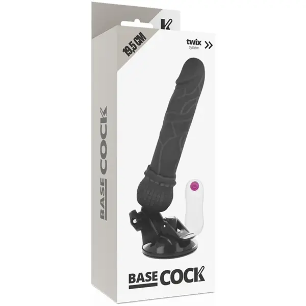 Basecock - Vibrador Realístico Control Remoto Negro 19.5 cm - 4 cm - Imagen 5