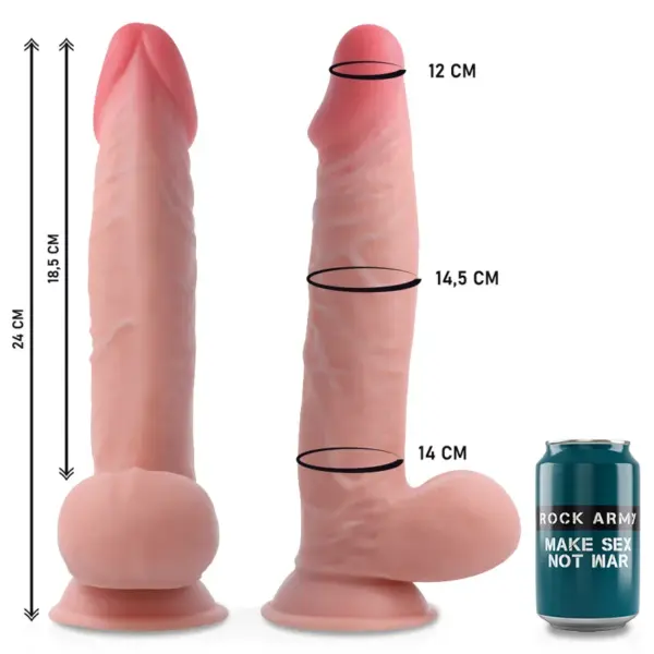 ROCKARMY - Arnés + Dual Density Sherman Dildo Realista 24 cm - 4.62 cm - Imagen 4