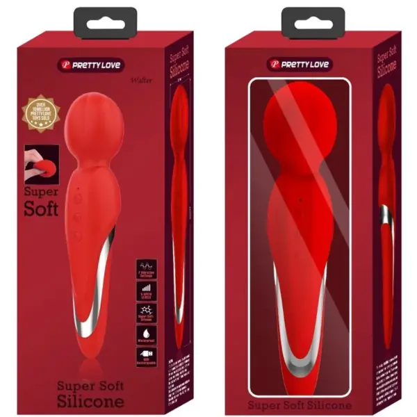 Pretty Love - Walter Vibrador Wand Rojo - Imagen 9