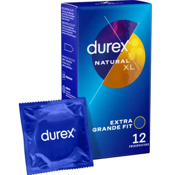 Durex Natural XL - Preservativos Extragrandes 12 Unidades