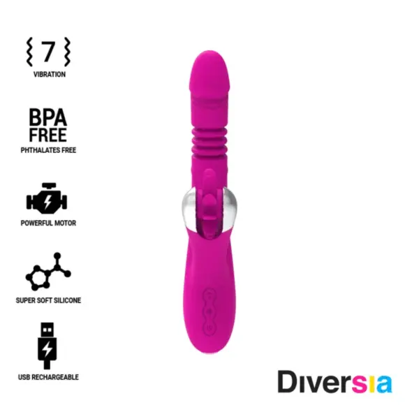 DIVERSIA - Bunny Up & Down 24 cm - Vibrador Rabbit Potente - Imagen 2