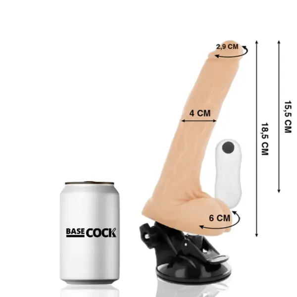 BASECOCK - Vibrador Articulable Control Remoto Natural 18.5 cm - 4 cm - Imagen 2