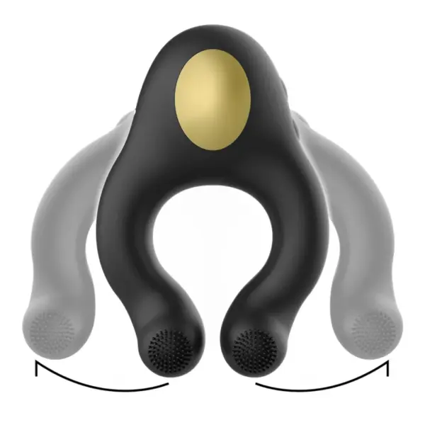 ARMONY - Anillo vibrador de silicona negro y dorado con 3 motores - Imagen 2