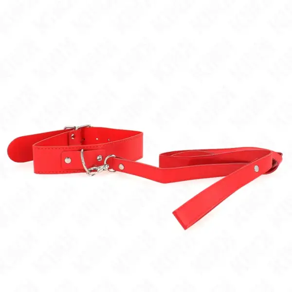 KINK - Collar con Correa 116 cm Fino Rojo Ajustable - Imagen 4