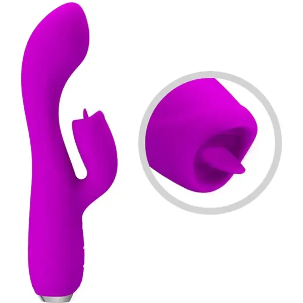 Pretty Love - Vibrador rabbit con licking morado - Imagen 5