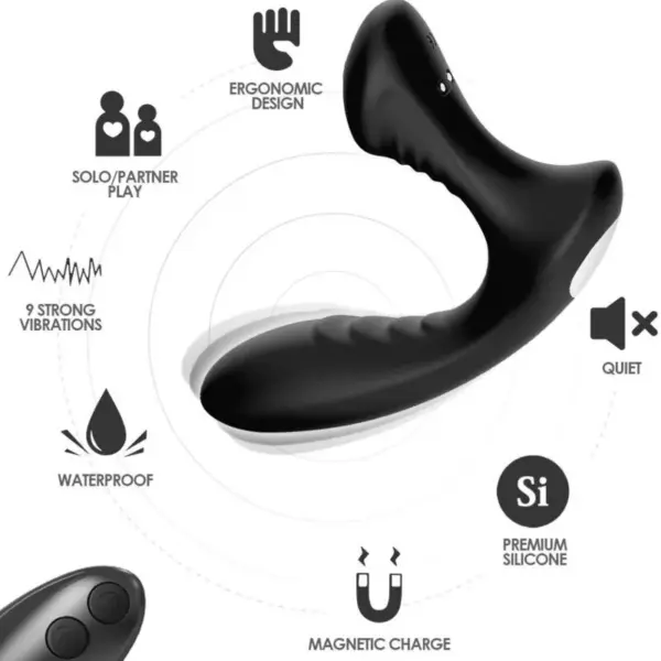 ARMONY - Storm Vibrador Anal Próstata & Plug Control Remoto Negro