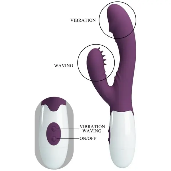 Pretty Love - Vibrador rabbit con licking morado - Imagen 8