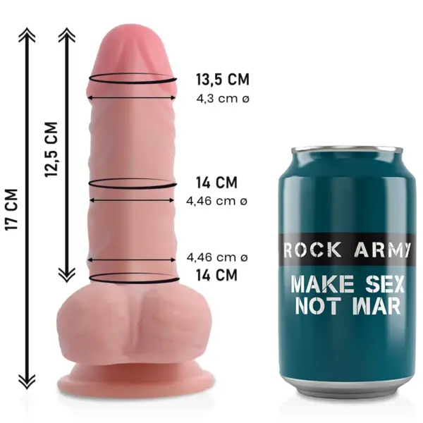 ROCKARMY - DUAL DENSITY PANZER DILDO REALISTA 17 CM -O- 4.46 CM - Imagen 2