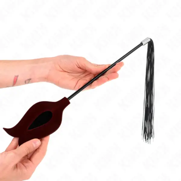 KINK - Plumas de Pollo para Cosquillas con Forma Cuerno de Criada Negro 36 CM - Imagen 3