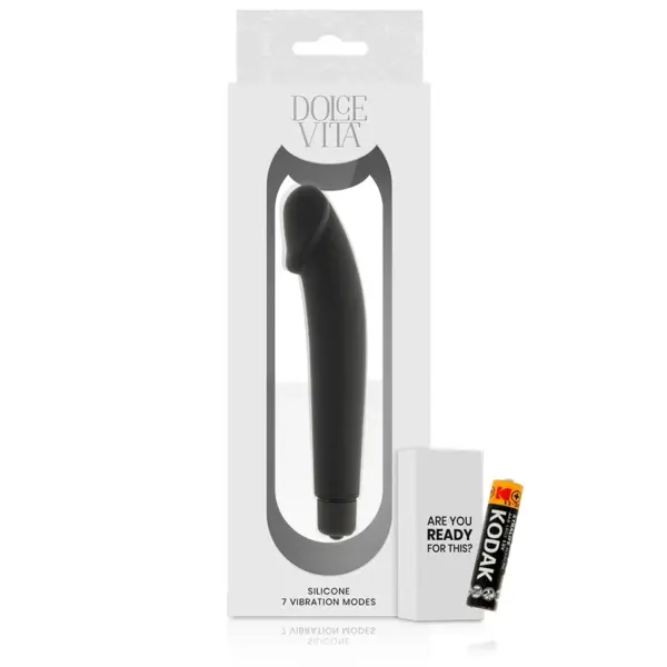 Dolce Vita - Vibrador Realista de Silicona Negro - Imagen 5