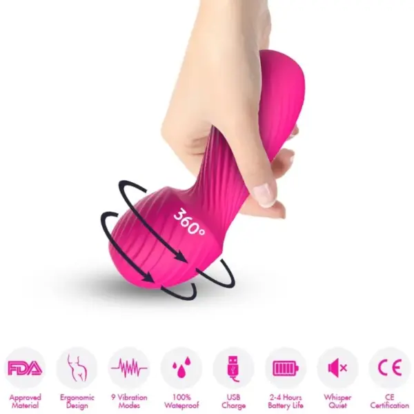 ARMONY - Masajeador & Vibrador Pequeño Fucsia para Placer y Relajación - Imagen 2