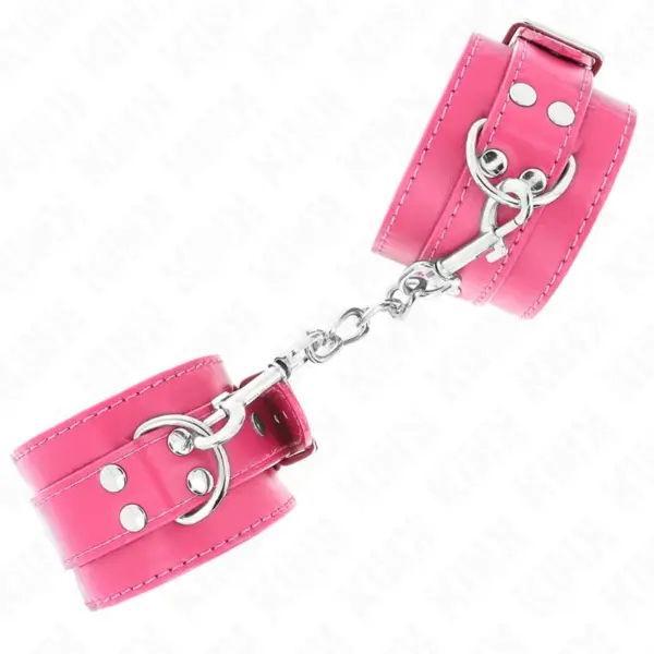 KINK - Muñequera Fucsia con Detalles Ajustable para BDSM - Imagen 2