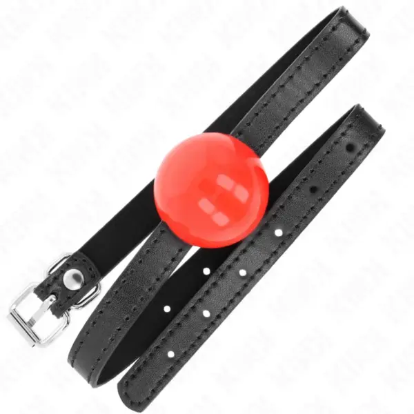 KINK - Mordaza de Bola Sólida Rojo 4 cm para BDSM - Imagen 2