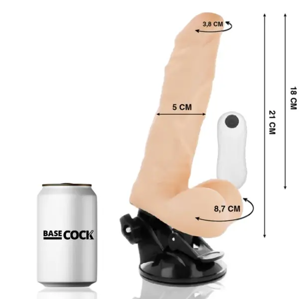 BASECOCK - Vibrador articulable control remoto natural 21 cm - Imagen 2