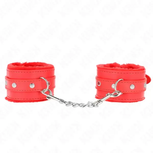 KINK - Muñequera forrada premium roja con correa roja ajustable 17-29 cm x 6 cm