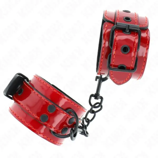 KINK - Muñequera Rojo Oscuro 23 x 5 cm para BDSM - Imagen 2