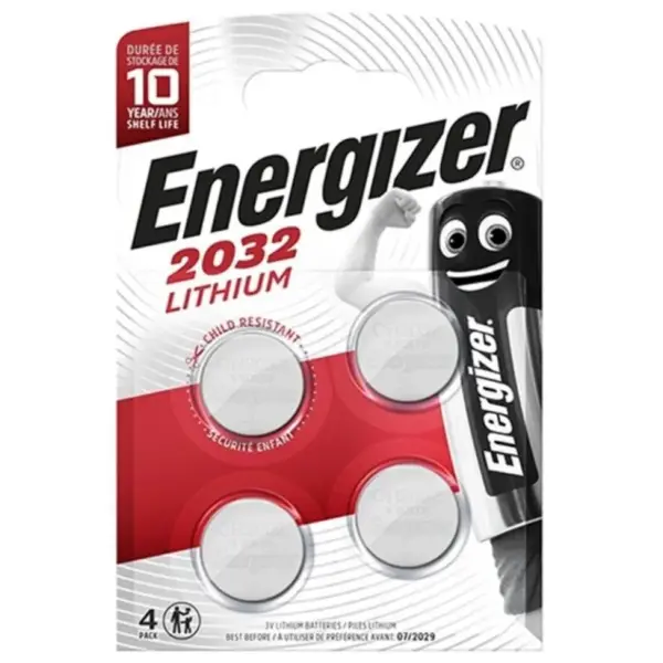 Energizer - Pila Botón Litio CR2032 3V Blister*4