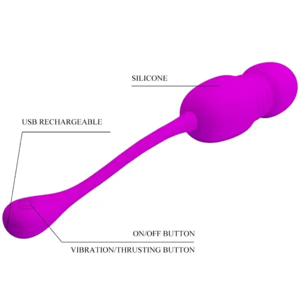 Pretty Love - Huevo vibrador recargable morado - Imagen 6