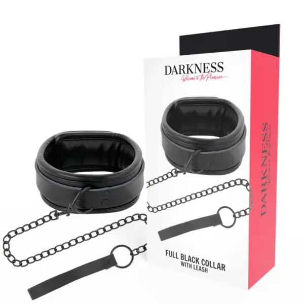 DARKNESS - Collar con Cadena Negro para BDSM