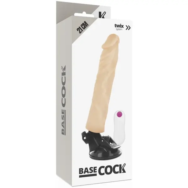 BASECOCK - Vibrador realista control remoto natural 21 cm - Imagen 4